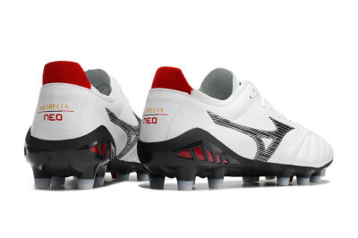 Mizuno Morelia Neo 3 Made in Japan FG Low-Tops Football Boots - White/Black/Red