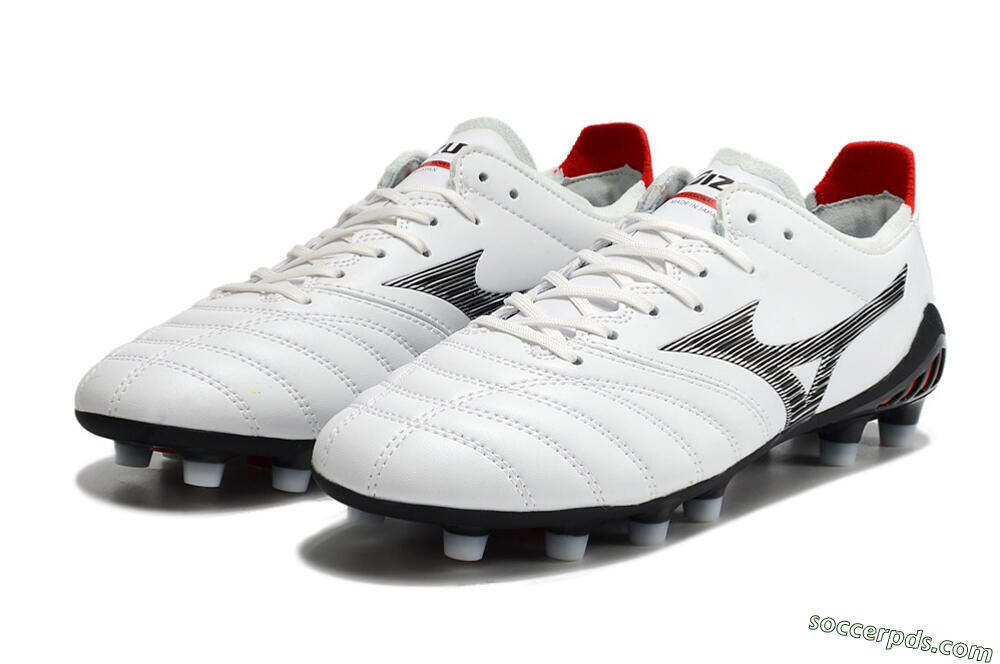 Mizuno Morelia Neo 3 Made in Japan FG Low-Tops Football Boots - White/Black/Red 9