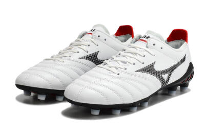 Mizuno Morelia Neo 3 Made in Japan FG Low-Tops Football Boots - White/Black/Red