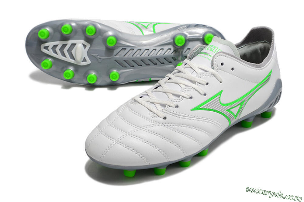 Mizuno Morelia Neo 3 Made in Japan FG Low-Tops Football Boots - White/Green 3