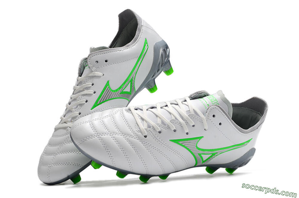 Mizuno Morelia Neo 3 Made in Japan FG Low-Tops Football Boots - White/Green 5