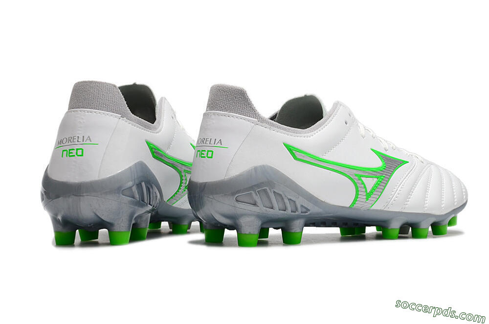 Mizuno Morelia Neo 3 Made in Japan FG Low-Tops Football Boots - White/Green 8