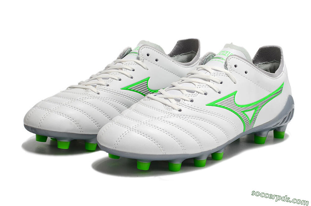 Mizuno Morelia Neo 3 Made in Japan FG Low-Tops Football Boots - White/Green 9