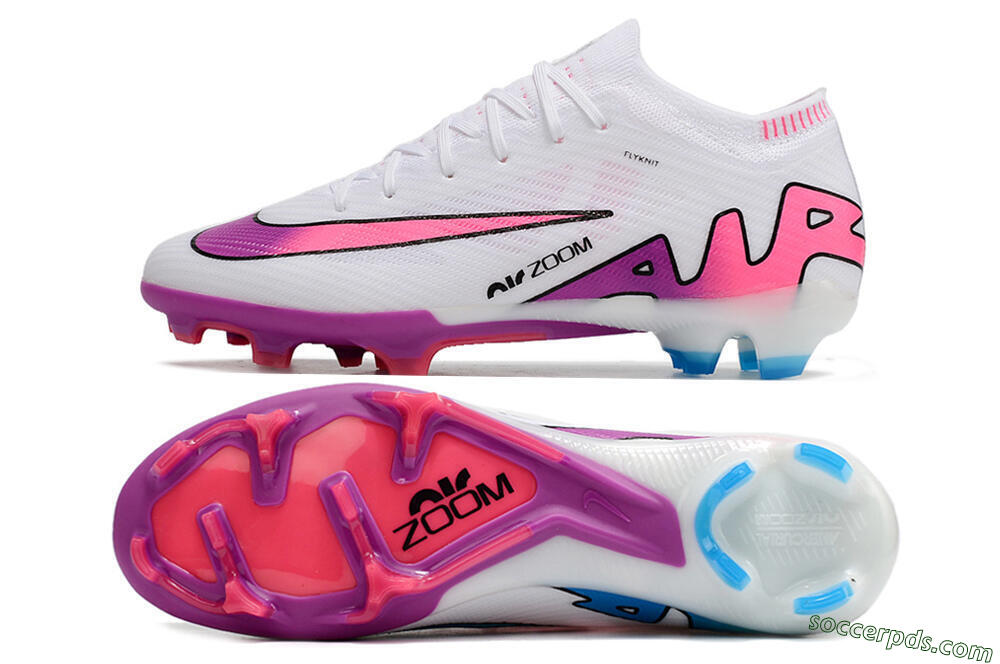 Nike Air Zoom Mercurial Vapor 15 Elite FG Low-Tops Football Boots - White/Pink/Purple 0