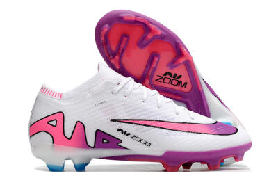 Nike Air Zoom Mercurial Vapor 15 Elite FG Low-Tops Football Boots - White/Pink/Purple