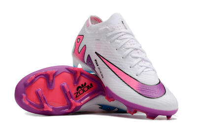 Nike Air Zoom Mercurial Vapor 15 Elite FG Low-Tops Football Boots - White/Pink/Purple