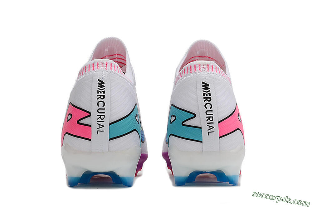 Nike Air Zoom Mercurial Vapor 15 Elite FG Low-Tops Football Boots - White/Pink/Purple 6