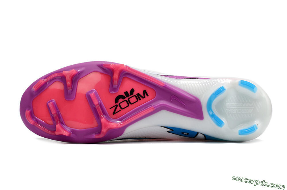 Nike Air Zoom Mercurial Vapor 15 Elite FG Low-Tops Football Boots - White/Pink/Purple 7