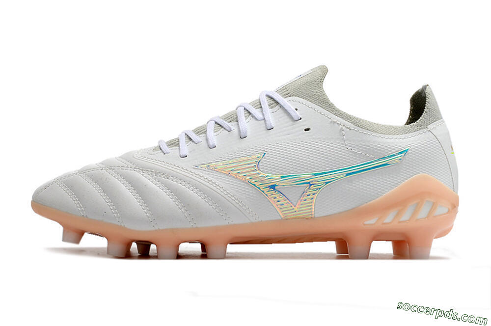Mizuno Morelia Neo 3 FG Low-Tops Football Boots - White/Blue/Pink 2