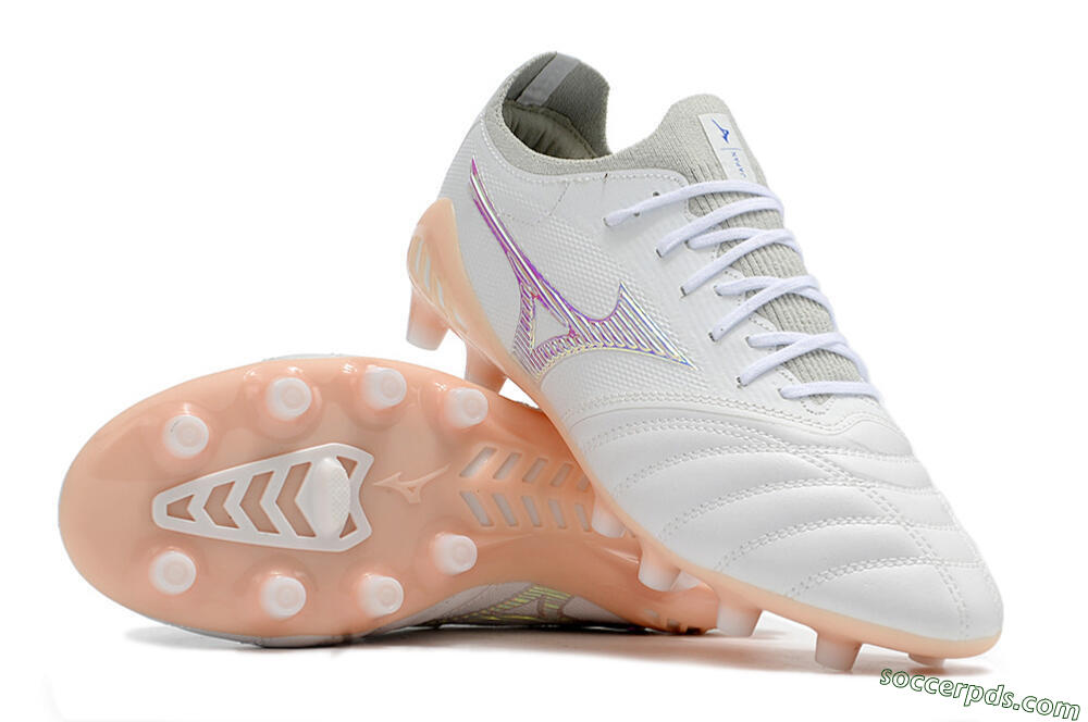Mizuno Morelia Neo 3 FG Low-Tops Football Boots - White/Blue/Pink 3