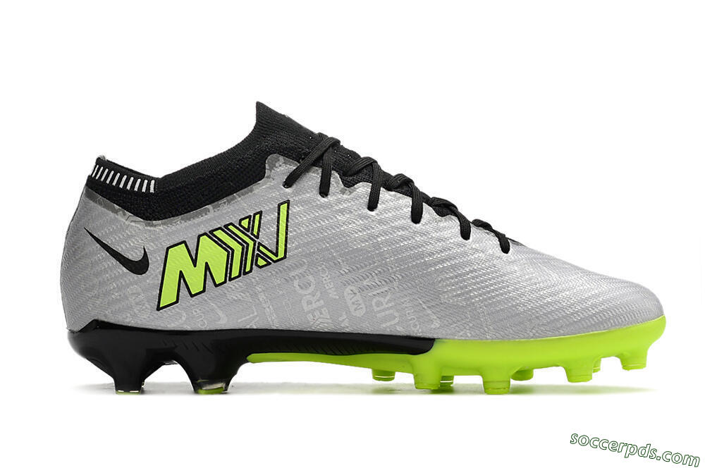 Nike Air Zoom Vapor 15 Elite SE AG Low-Tops Football Boots - Silver/Green/Black 5