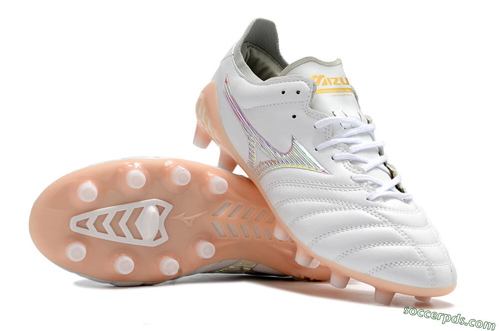 Mizuno Morelia Neo 3 FG Low-Tops Football Boots - White/Pink 3