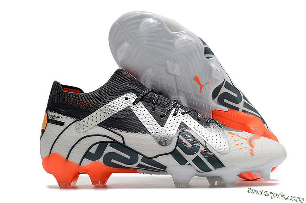 Puma Future Ultimate FG Low-Tops Football Boots - White/Silver/Black 1
