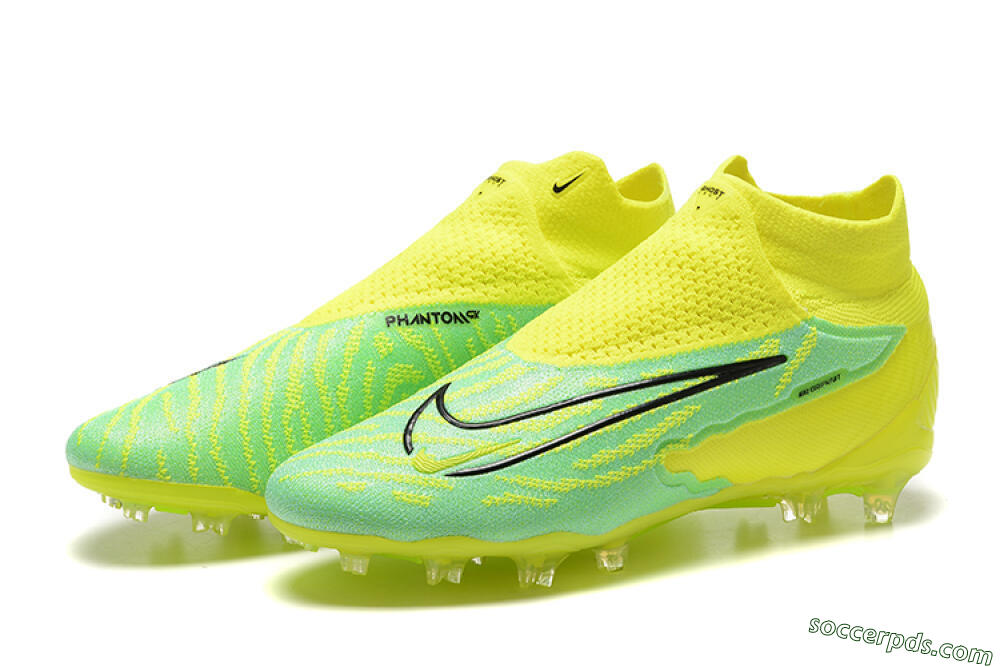 Nike Phantom GX Elite DF Link FG High-Tops Football Boots - Yellow/Green/Black 9
