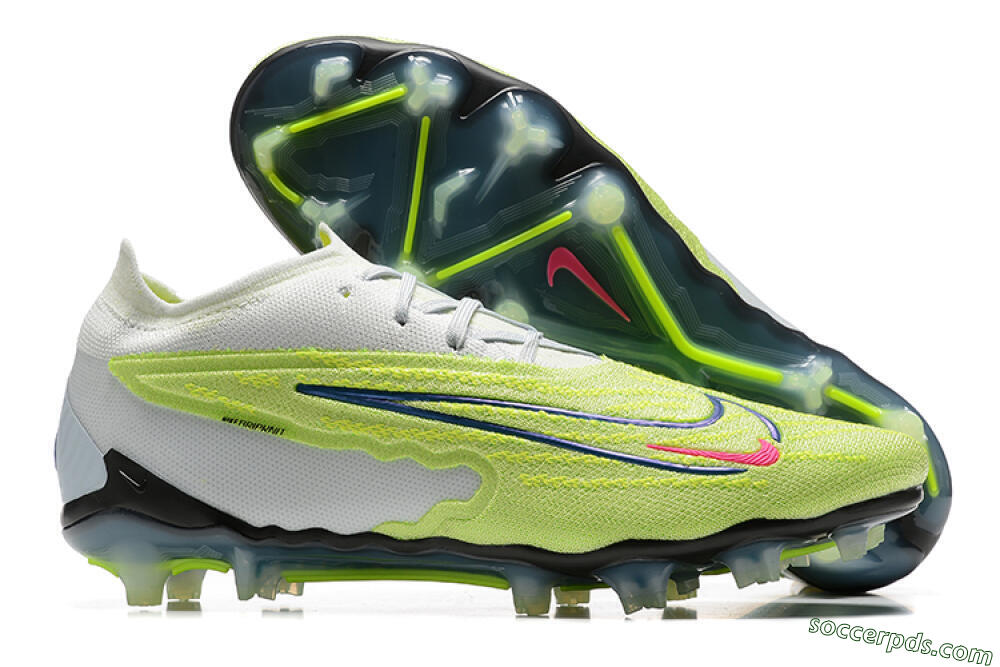 Nike Phantom GX Elite FG Low-Tops Football Boots - Green/White/Blue 1