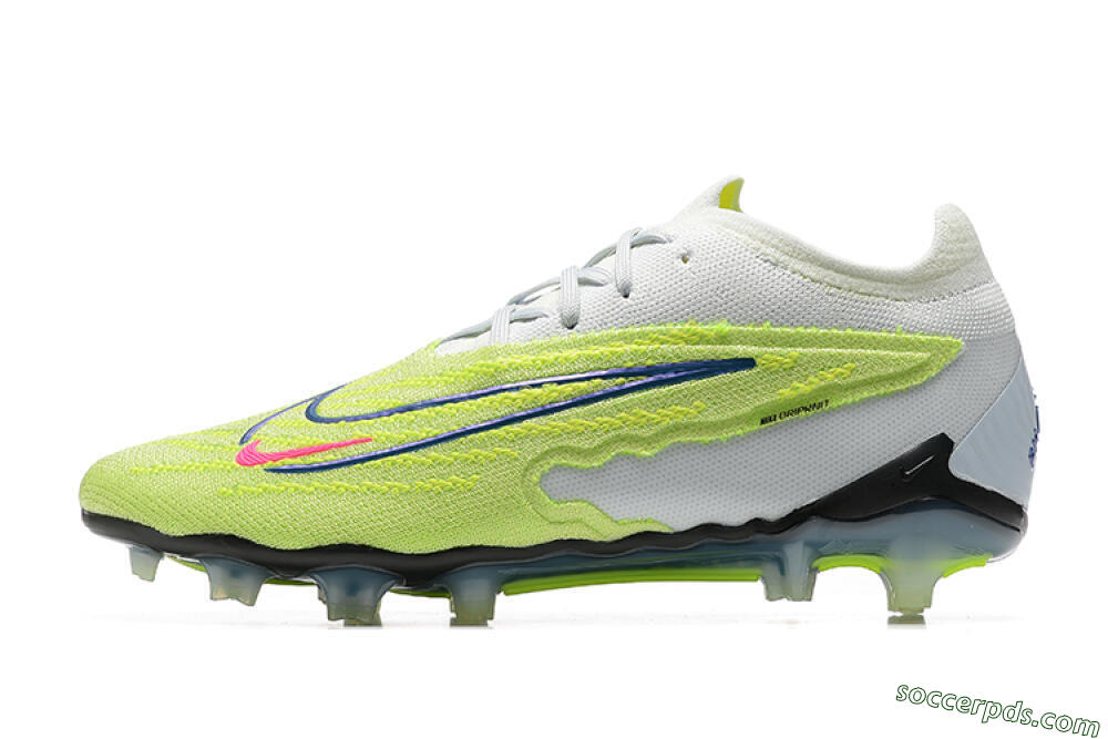 Nike Phantom GX Elite FG Low-Tops Football Boots - Green/White/Blue 2