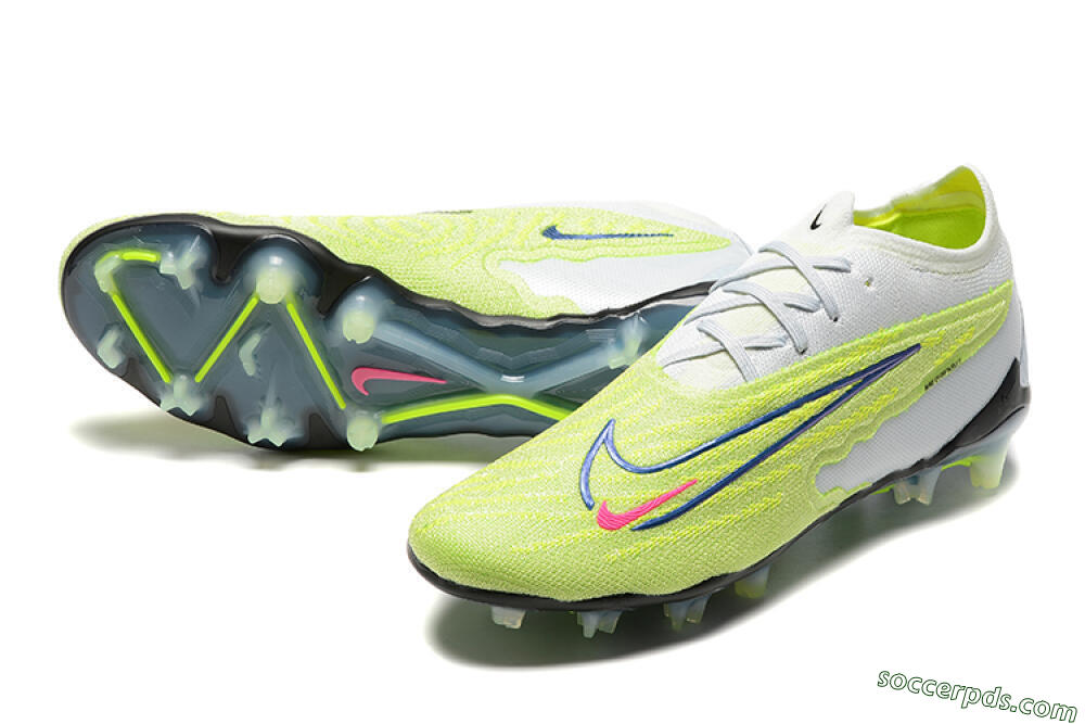 Nike Phantom GX Elite FG Low-Tops Football Boots - Green/White/Blue 3