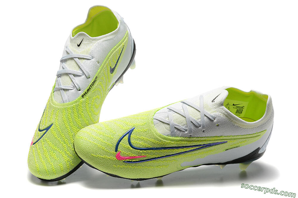Nike Phantom GX Elite FG Low-Tops Football Boots - Green/White/Blue 5