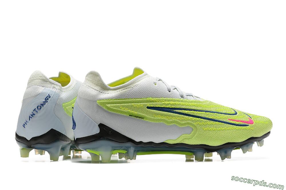 Nike Phantom GX Elite FG Low-Tops Football Boots - Green/White/Blue 8