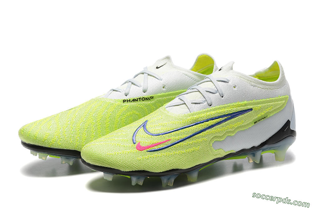 Nike Phantom GX Elite FG Low-Tops Football Boots - Green/White/Blue 9