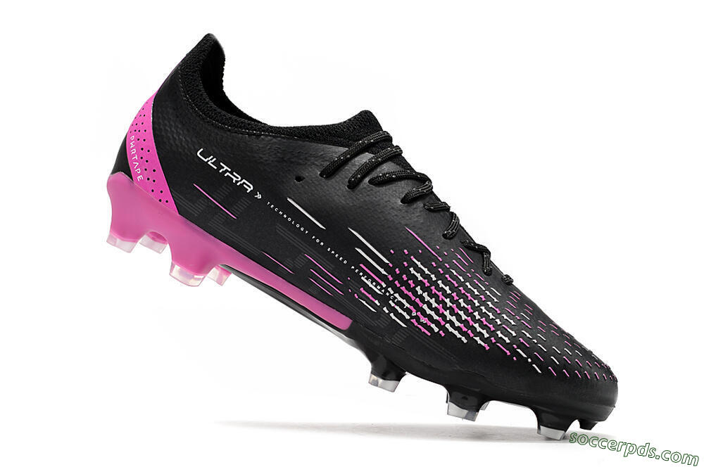 Puma Ultra Ultimate FG Low-Tops Football Boots - Black/White/Pink 4