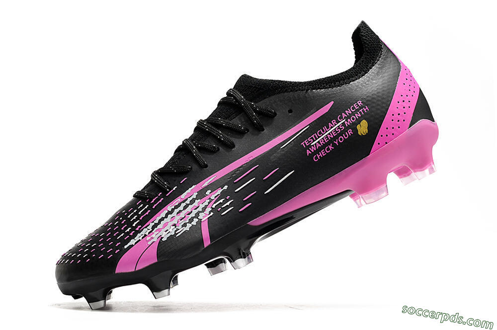 Puma Ultra Ultimate FG Low-Tops Football Boots - Black/White/Pink 5