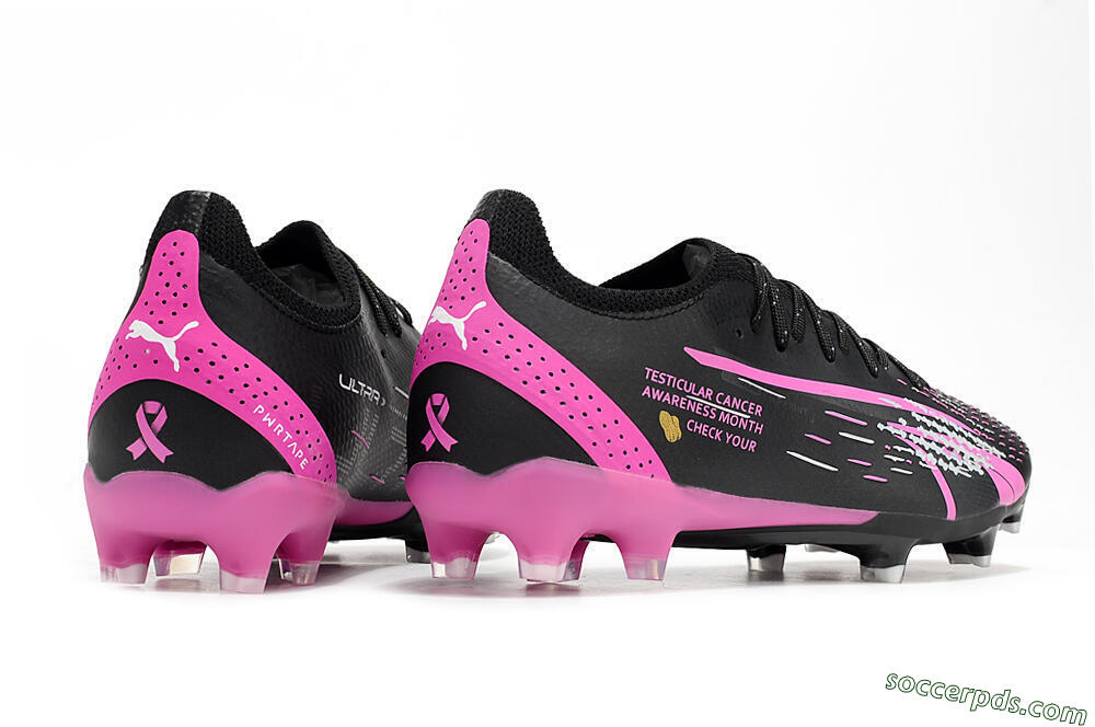 Puma Ultra Ultimate FG Low-Tops Football Boots - Black/White/Pink 6