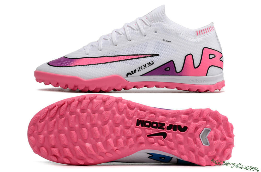 Nike Mercurial Vapor 15 Elite TF Low-Tops Football Shoes - White/Pink 0