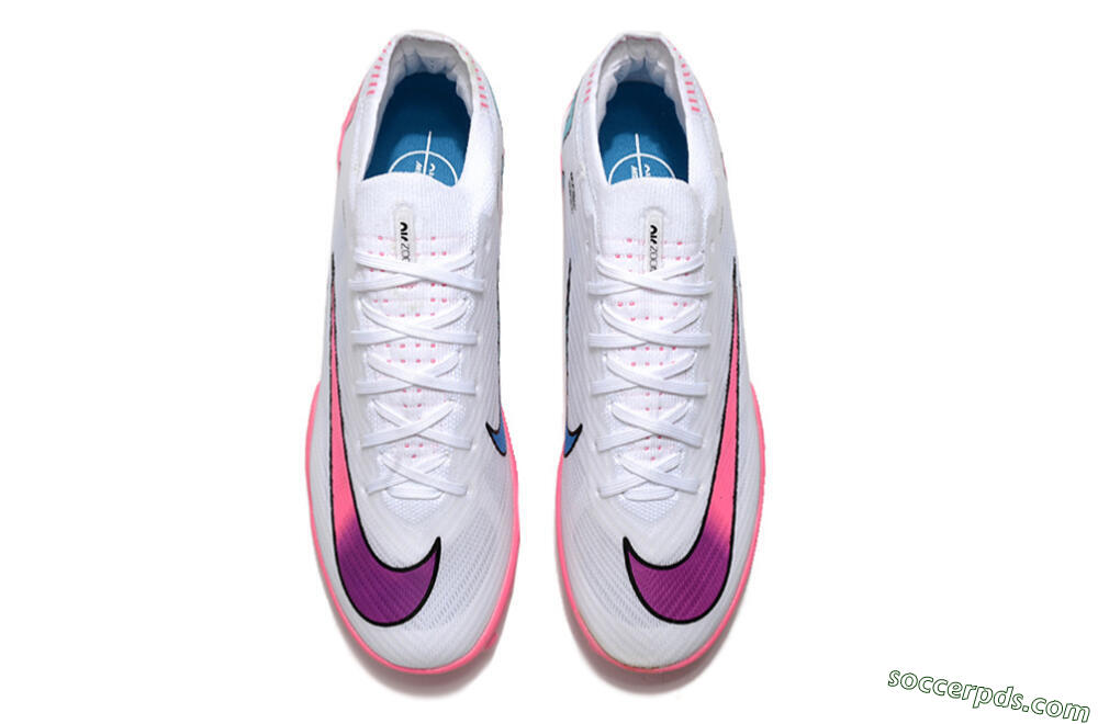 Nike Mercurial Vapor 15 Elite TF Low-Tops Football Shoes - White/Pink 4