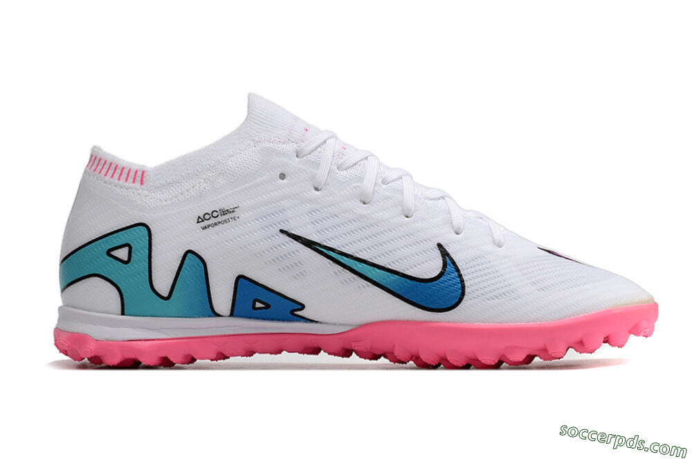 Nike Mercurial Vapor 15 Elite TF Low-Tops Football Shoes - White/Pink 7