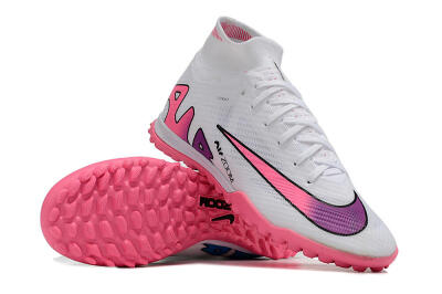 Nike Mercurial Superfly 9 Elite TF High-Tops Football Shoes - White/Pink