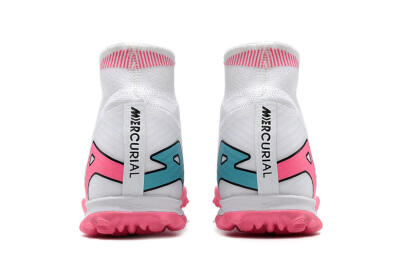Nike Mercurial Superfly 9 Elite TF High-Tops Football Shoes - White/Pink