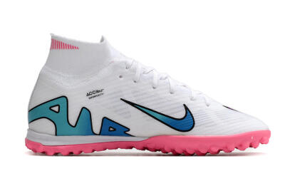 Nike Mercurial Superfly 9 Elite TF High-Tops Football Shoes - White/Pink