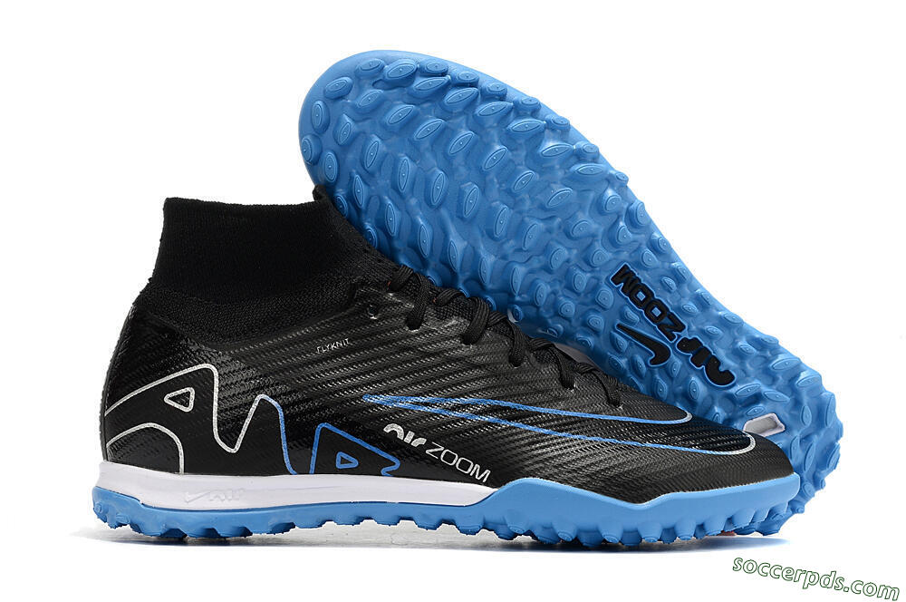 Nike Mercurial Superfly 9 Elite TF High-Tops Football Shoes - Black/Blue 1
