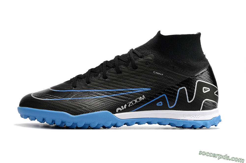 Nike Mercurial Superfly 9 Elite TF High-Tops Football Shoes - Black/Blue 2
