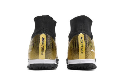 Nike Mercurial Superfly 9 Elite TF High-Tops Football Shoes - Gold/Black/Silver