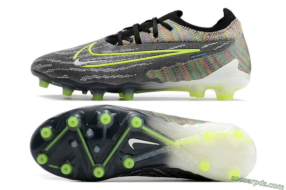 Nike Phantom GX Elite AG Low-Tops Football Boots - Grey/Green 0