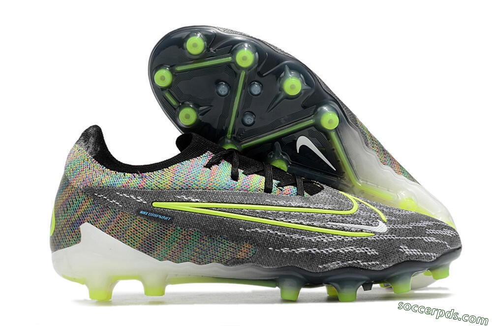 Nike Phantom GX Elite AG Low-Tops Football Boots - Grey/Green 1