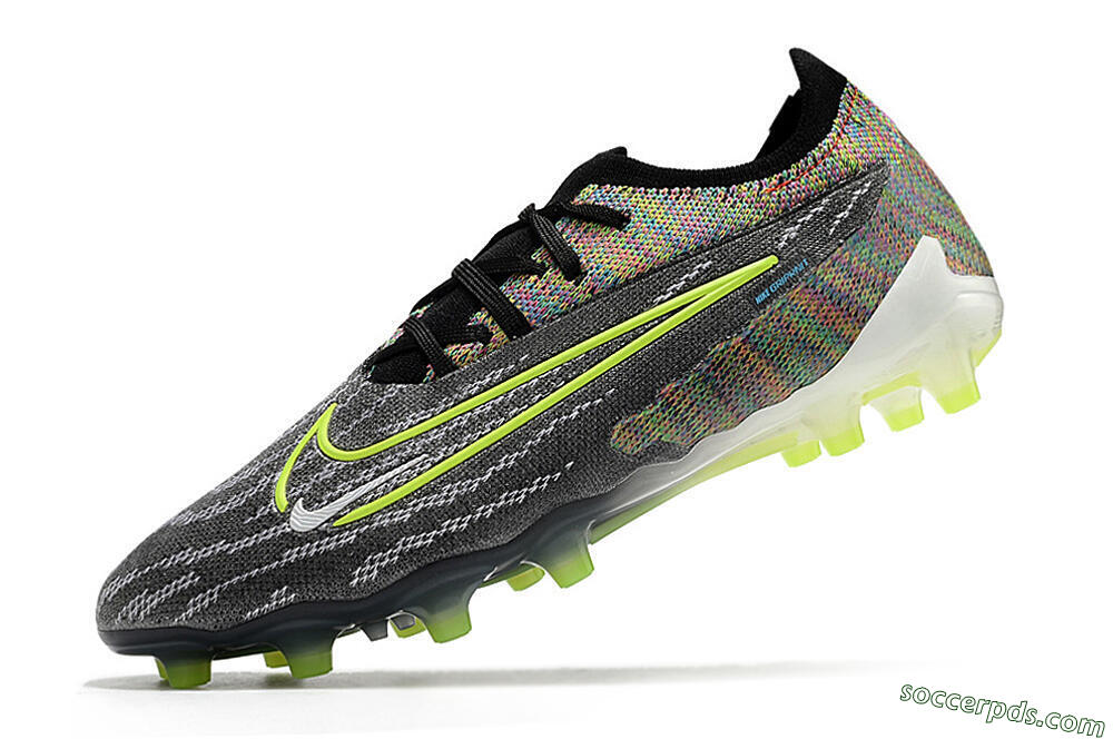 Nike Phantom GX Elite AG Low-Tops Football Boots - Grey/Green 5