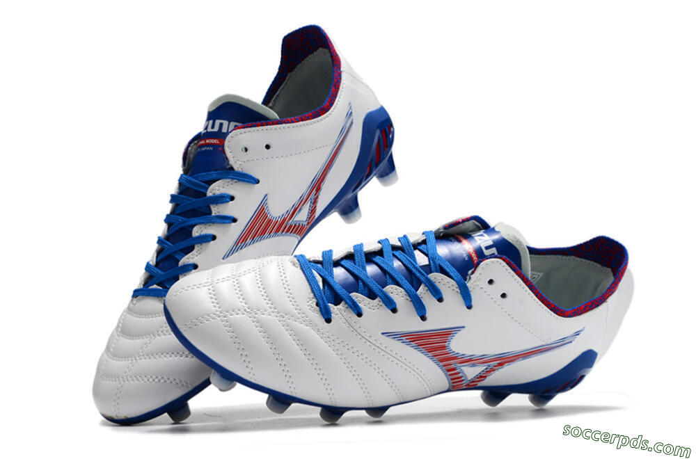 Mizuno Morelia Neo 3 Pro Japan FG Low-Tops Football Boots - White/Red/Blue 5