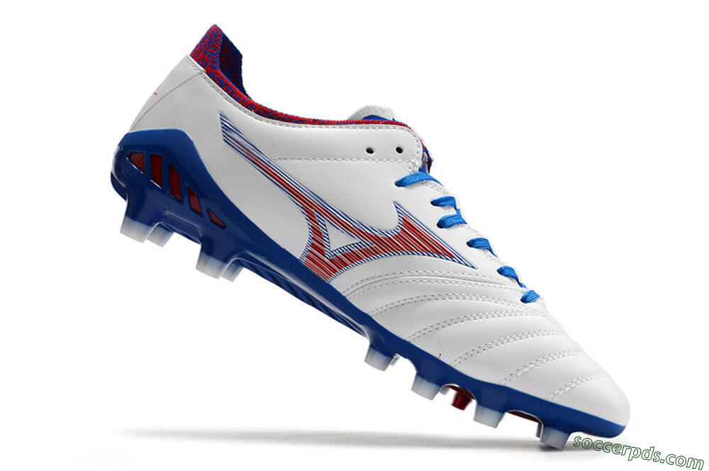 Mizuno Morelia Neo 3 Pro Japan FG Low-Tops Football Boots - White/Red/Blue 6
