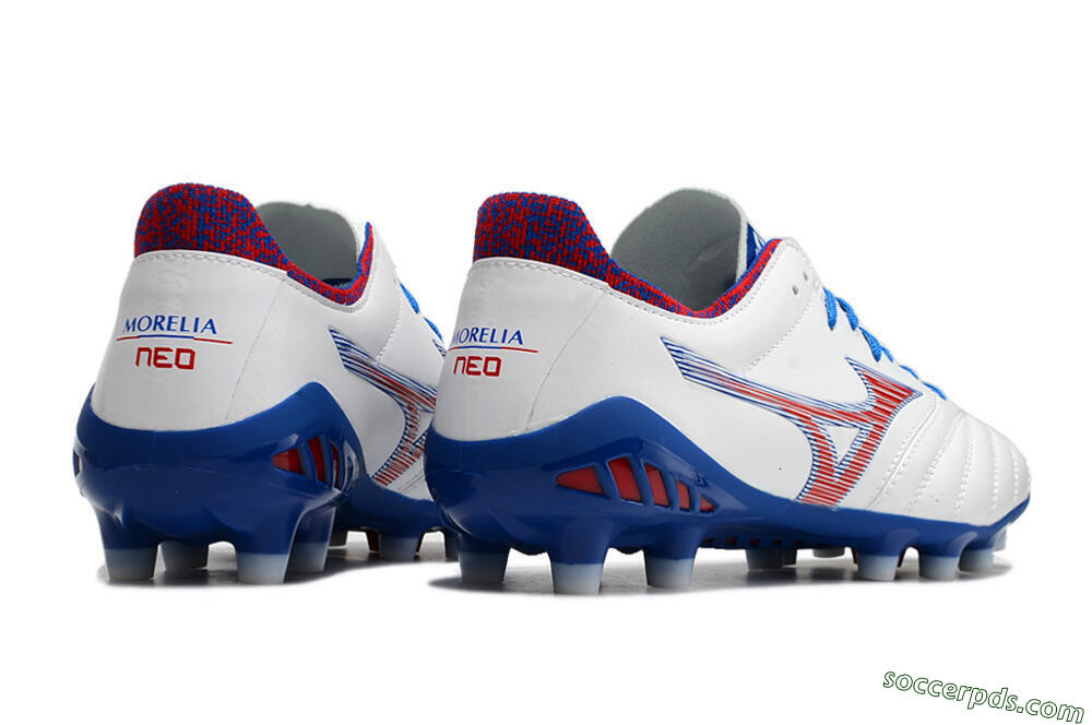 Mizuno Morelia Neo 3 Pro Japan FG Low-Tops Football Boots - White/Red/Blue 8