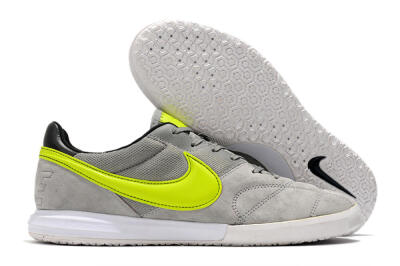 Nike Premier 2 Sala IC Low-Tops Football Shoes - Grey/Green/Black