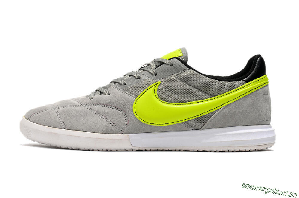 Nike Premier 2 Sala IC Low-Tops Football Shoes - Grey/Green/Black 2