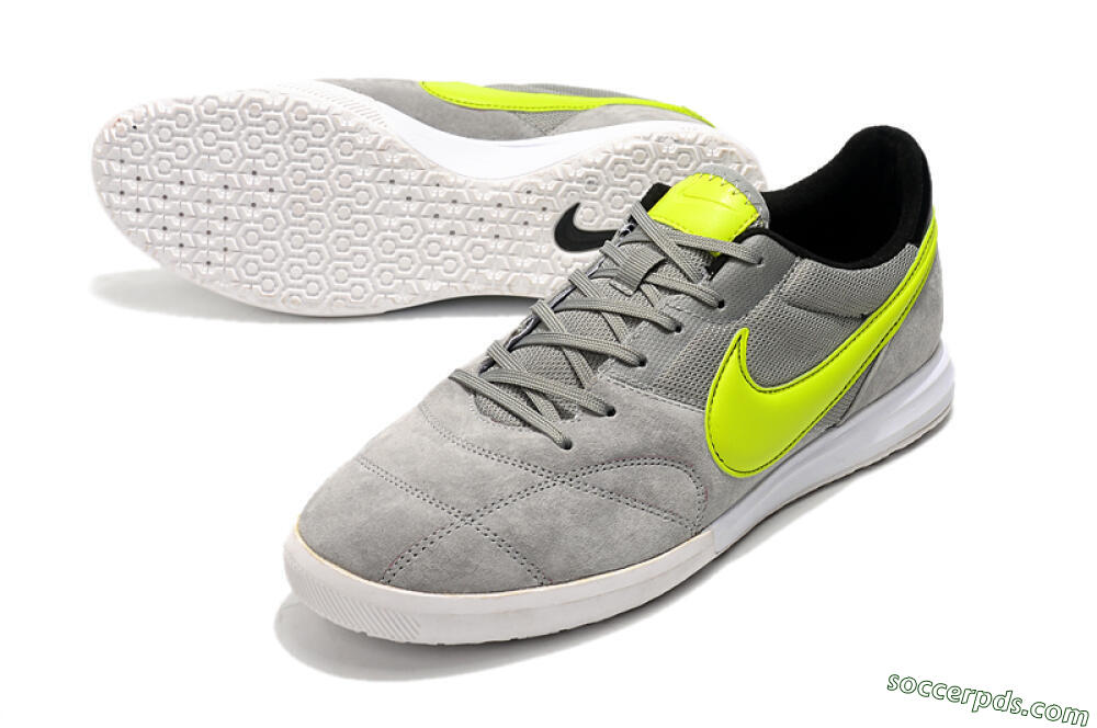 Nike Premier 2 Sala IC Low-Tops Football Shoes - Grey/Green/Black 3