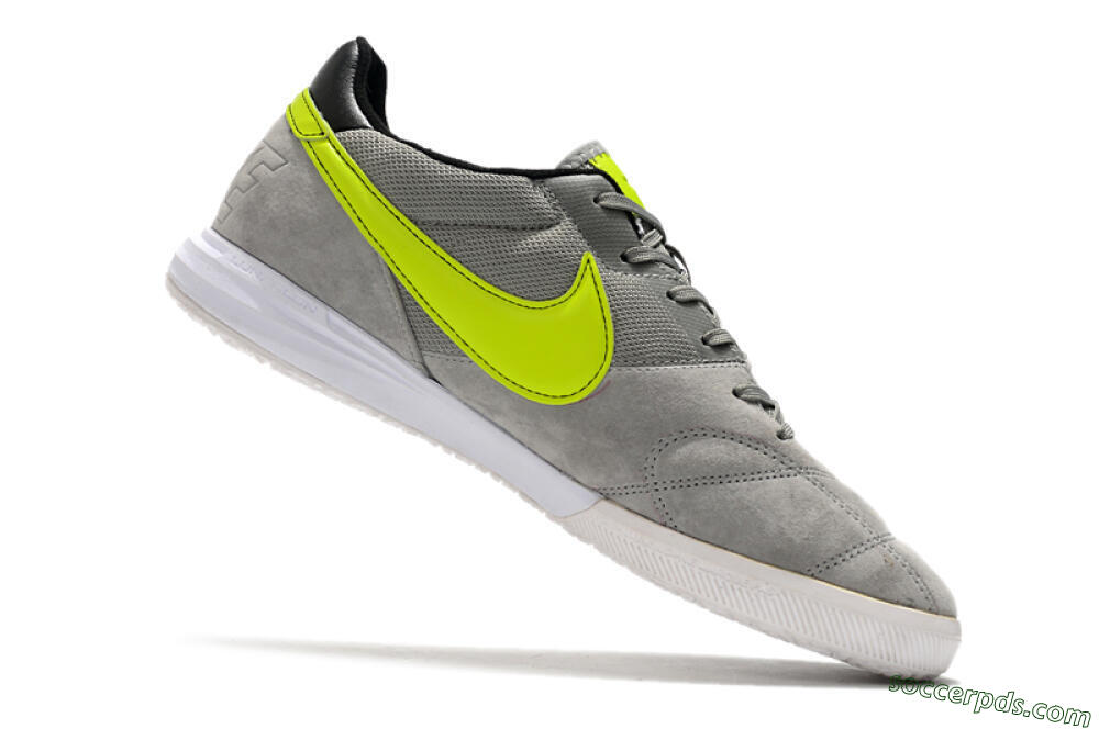 Nike Premier 2 Sala IC Low-Tops Football Shoes - Grey/Green/Black 4