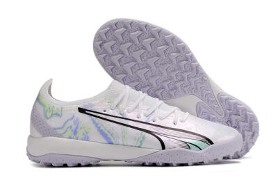 Puma Ultra Ultimate TF Low-Tops Football Shoes - White/Blue/Green