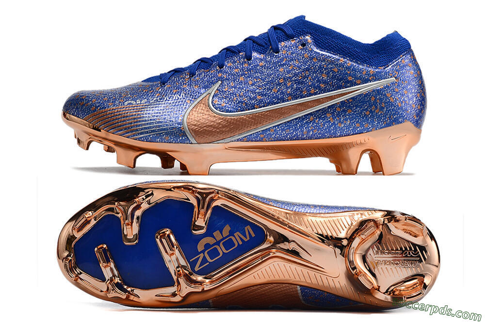 Nike Air Zoom Mercurial Vapor 15 Elite FG Low-Tops Football Boots - Blue/Gold/Silver 0