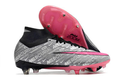 Nike Air Zoom Mercurial Superfly 9 Elite SG High-Tops Football Boots - Silver/Black/Pink