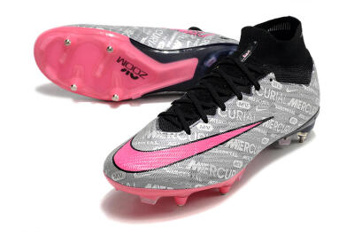 Nike Air Zoom Mercurial Superfly 9 Elite SG High-Tops Football Boots - Silver/Black/Pink